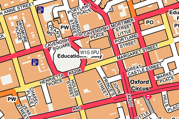 W1G 0PU map - OS OpenMap – Local (Ordnance Survey)