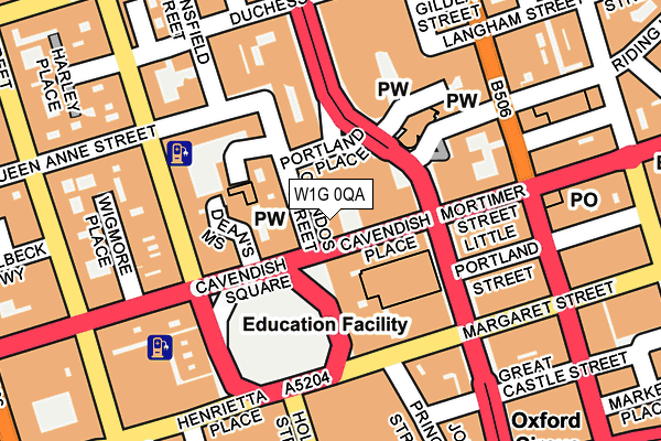 W1G 0QA map - OS OpenMap – Local (Ordnance Survey)