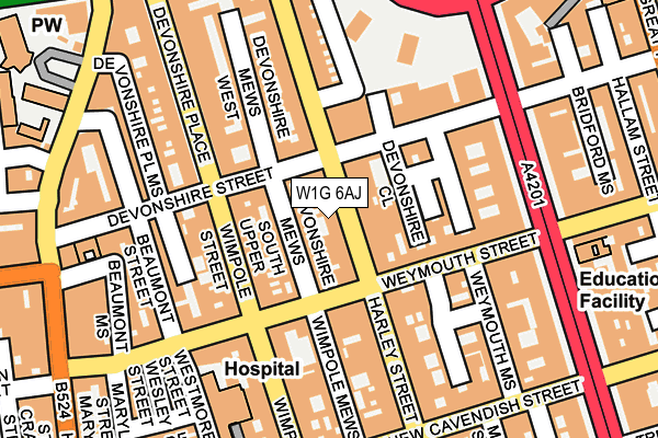 W1G 6AJ map - OS OpenMap – Local (Ordnance Survey)