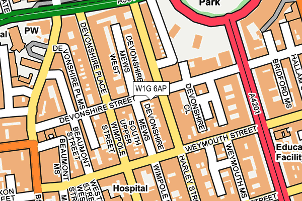 W1G 6AP map - OS OpenMap – Local (Ordnance Survey)