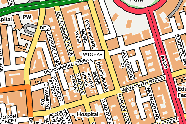 W1G 6AR map - OS OpenMap – Local (Ordnance Survey)