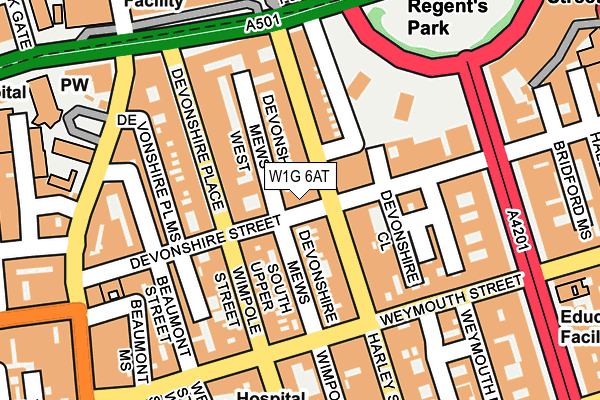 W1G 6AT map - OS OpenMap – Local (Ordnance Survey)