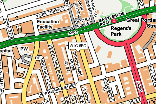 W1G 6BQ map - OS OpenMap – Local (Ordnance Survey)