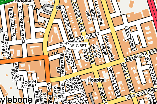 W1G 6BT map - OS OpenMap – Local (Ordnance Survey)