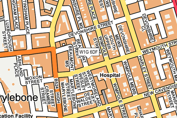 W1G 6DF map - OS OpenMap – Local (Ordnance Survey)