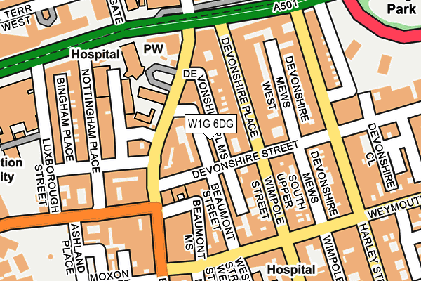 W1G 6DG map - OS OpenMap – Local (Ordnance Survey)