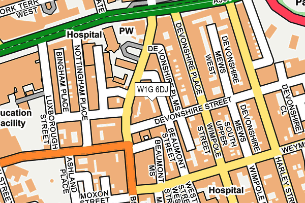 W1G 6DJ map - OS OpenMap – Local (Ordnance Survey)