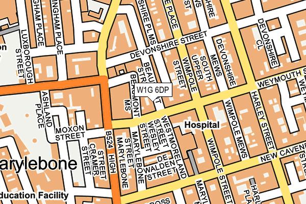 W1G 6DP map - OS OpenMap – Local (Ordnance Survey)