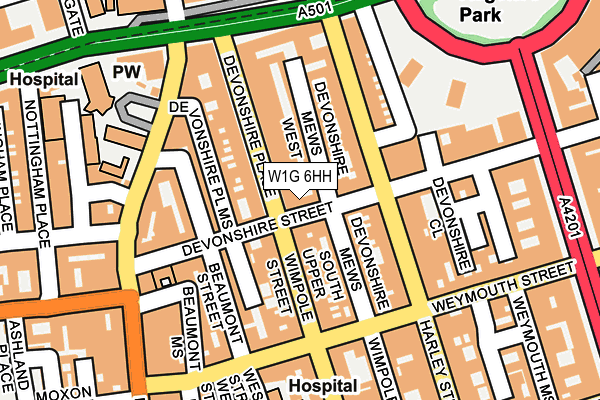 W1G 6HH map - OS OpenMap – Local (Ordnance Survey)