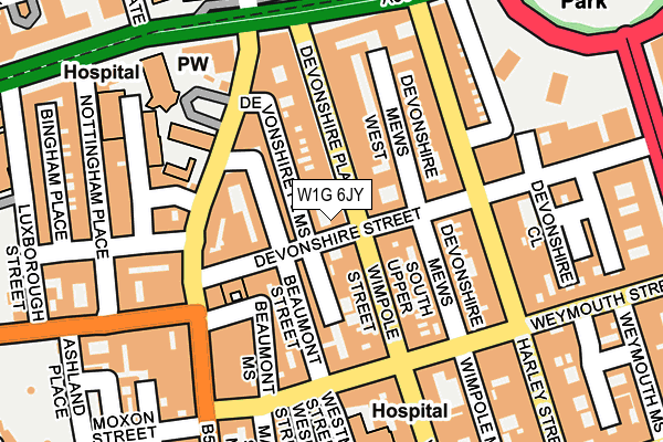 W1G 6JY map - OS OpenMap – Local (Ordnance Survey)