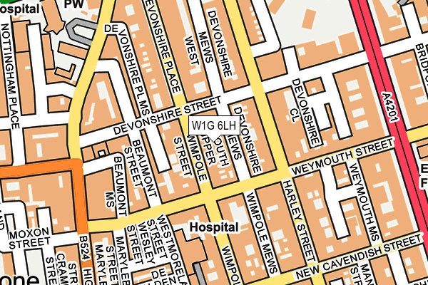 W1G 6LH map - OS OpenMap – Local (Ordnance Survey)