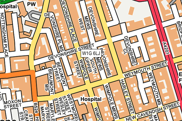 W1G 6LJ map - OS OpenMap – Local (Ordnance Survey)