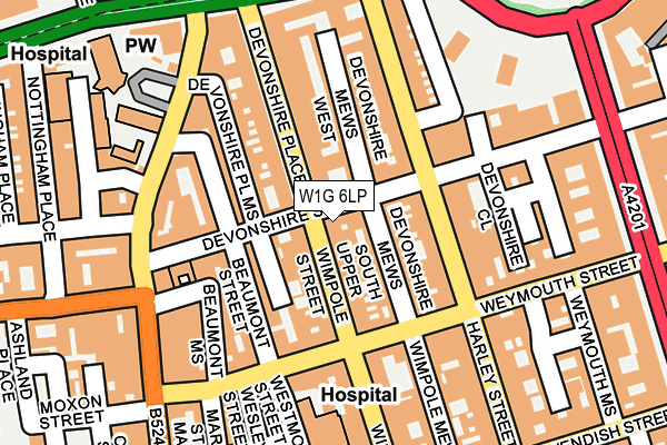 W1G 6LP map - OS OpenMap – Local (Ordnance Survey)