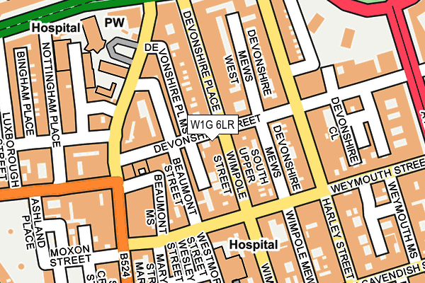 W1G 6LR map - OS OpenMap – Local (Ordnance Survey)