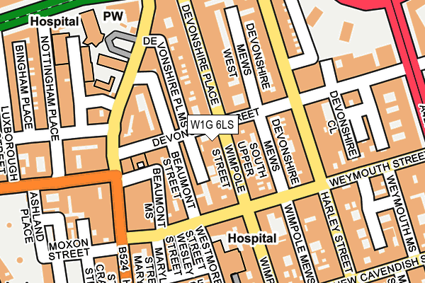 W1G 6LS map - OS OpenMap – Local (Ordnance Survey)
