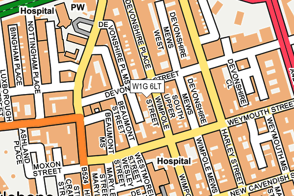 W1G 6LT map - OS OpenMap – Local (Ordnance Survey)