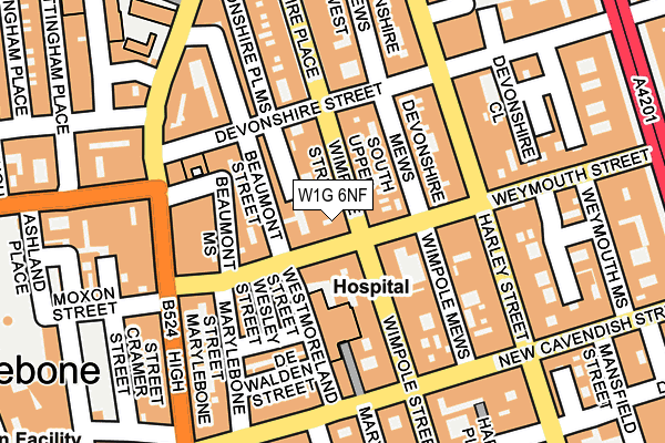W1G 6NF map - OS OpenMap – Local (Ordnance Survey)