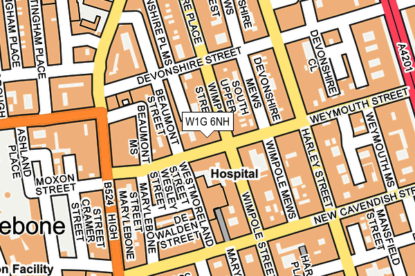W1G 6NH map - OS OpenMap – Local (Ordnance Survey)