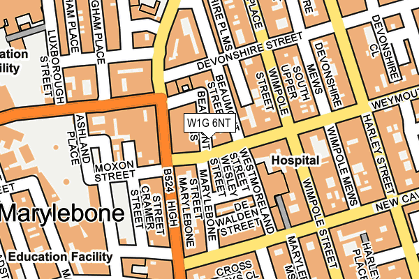 W1G 6NT map - OS OpenMap – Local (Ordnance Survey)