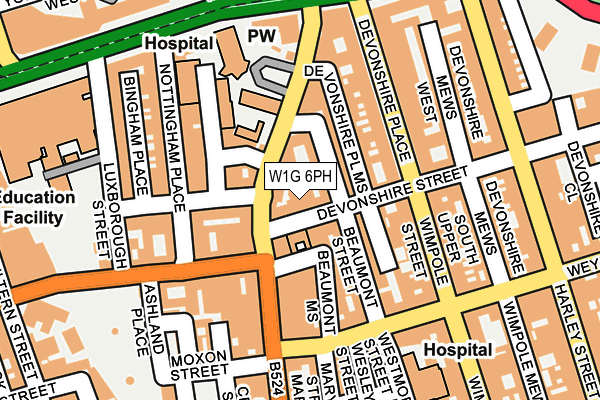 W1G 6PH map - OS OpenMap – Local (Ordnance Survey)