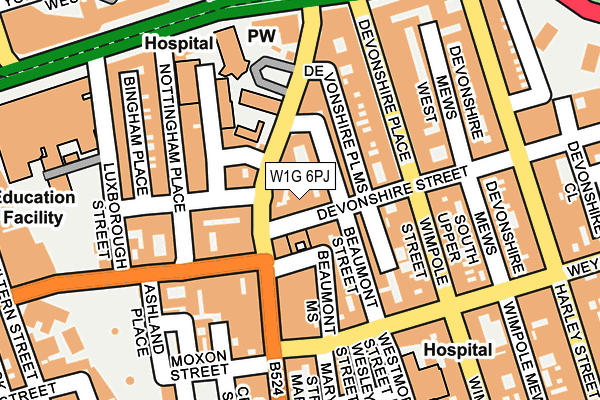 W1G 6PJ map - OS OpenMap – Local (Ordnance Survey)