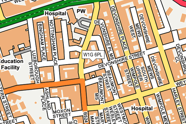 W1G 6PL map - OS OpenMap – Local (Ordnance Survey)
