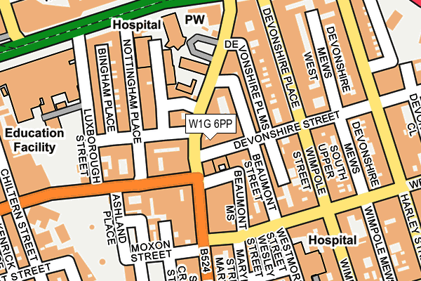 W1G 6PP map - OS OpenMap – Local (Ordnance Survey)