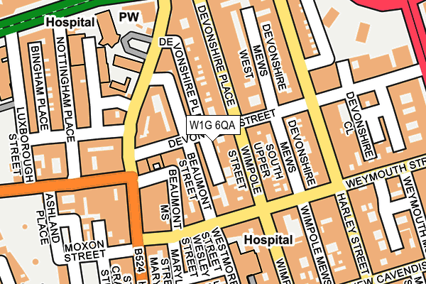 W1G 6QA map - OS OpenMap – Local (Ordnance Survey)