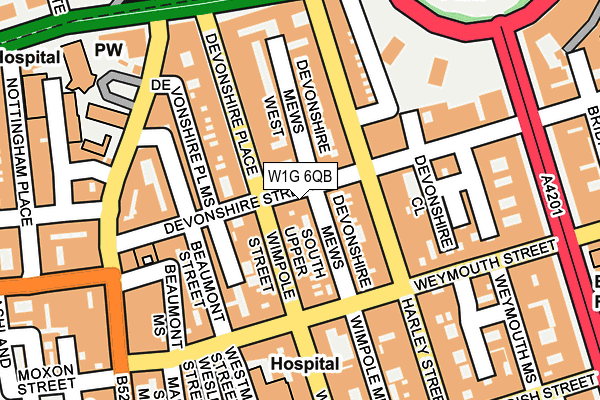 W1G 6QB map - OS OpenMap – Local (Ordnance Survey)