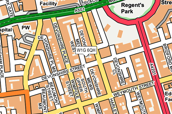 W1G 6QH map - OS OpenMap – Local (Ordnance Survey)