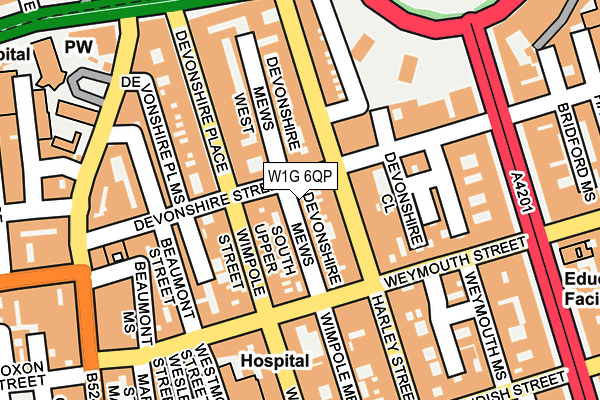 W1G 6QP map - OS OpenMap – Local (Ordnance Survey)