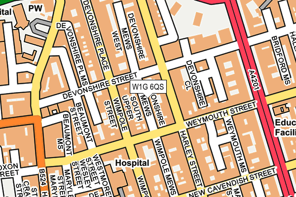 W1G 6QS map - OS OpenMap – Local (Ordnance Survey)