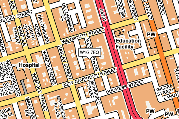 W1G 7EQ map - OS OpenMap – Local (Ordnance Survey)