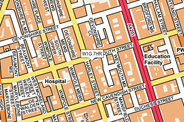 W1G 7HR map - OS OpenMap – Local (Ordnance Survey)