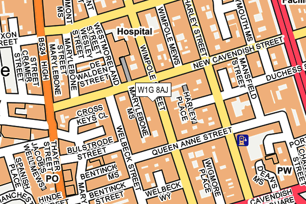 W1G 8AJ map - OS OpenMap – Local (Ordnance Survey)