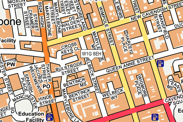 W1G 8EH map - OS OpenMap – Local (Ordnance Survey)