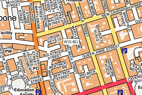 W1G 8EJ map - OS OpenMap – Local (Ordnance Survey)