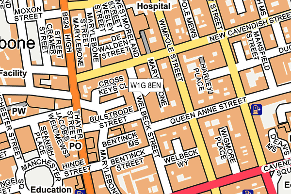 W1G 8EN map - OS OpenMap – Local (Ordnance Survey)