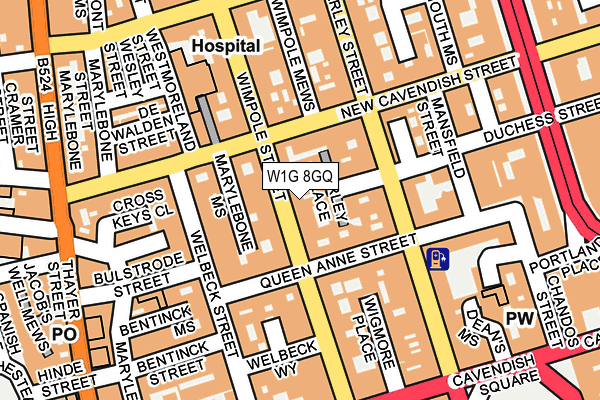 W1G 8GQ map - OS OpenMap – Local (Ordnance Survey)