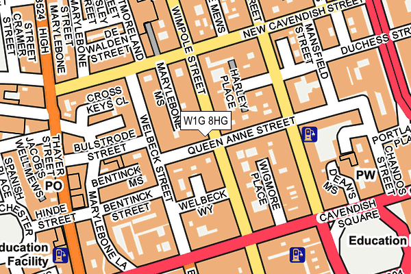W1G 8HG map - OS OpenMap – Local (Ordnance Survey)