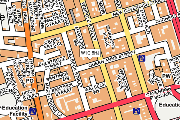 W1G 8HJ map - OS OpenMap – Local (Ordnance Survey)