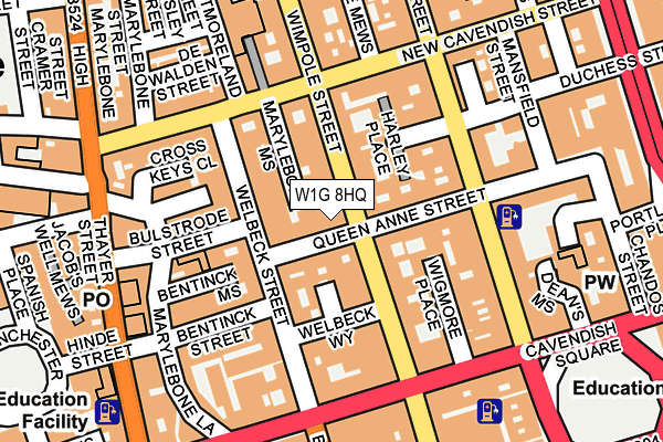 W1G 8HQ map - OS OpenMap – Local (Ordnance Survey)