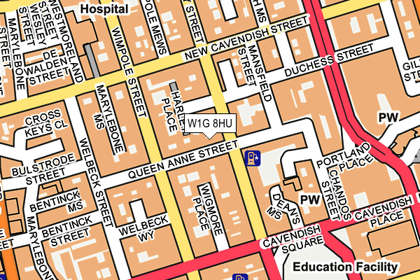 W1G 8HU map - OS OpenMap – Local (Ordnance Survey)