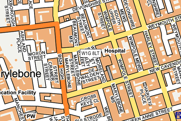 W1G 8LT map - OS OpenMap – Local (Ordnance Survey)