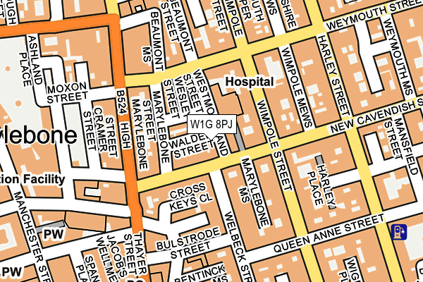 W1G 8PJ map - OS OpenMap – Local (Ordnance Survey)