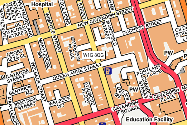 W1G 8QG map - OS OpenMap – Local (Ordnance Survey)