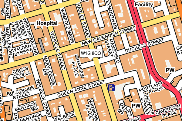 W1G 8QQ map - OS OpenMap – Local (Ordnance Survey)
