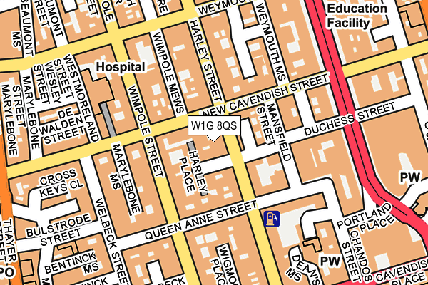 W1G 8QS map - OS OpenMap – Local (Ordnance Survey)