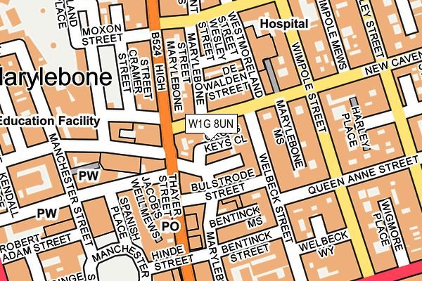 W1G 8UN map - OS OpenMap – Local (Ordnance Survey)