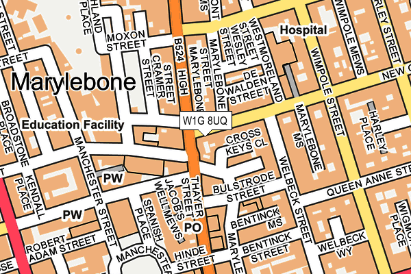 W1G 8UQ map - OS OpenMap – Local (Ordnance Survey)